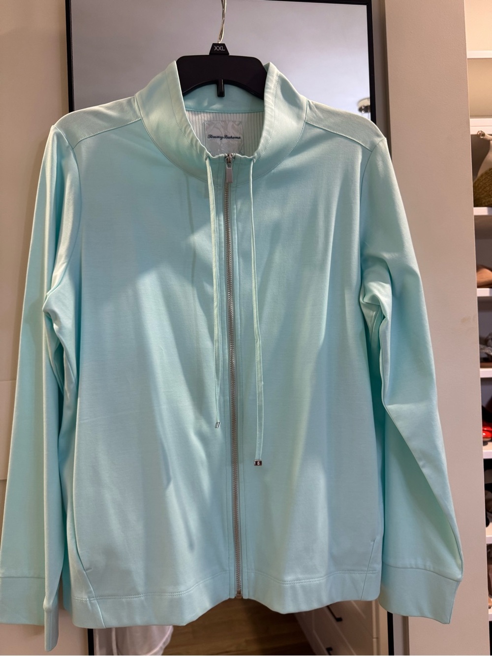 Tommy Bahama Mint Zip-Front Bomber Jacket